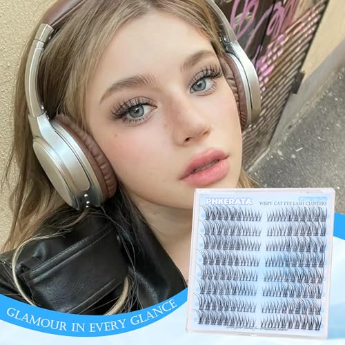 Natural Wispy Lash Clusters - 144 pcs Cat Eye Eyelash Extensions 7-15mm