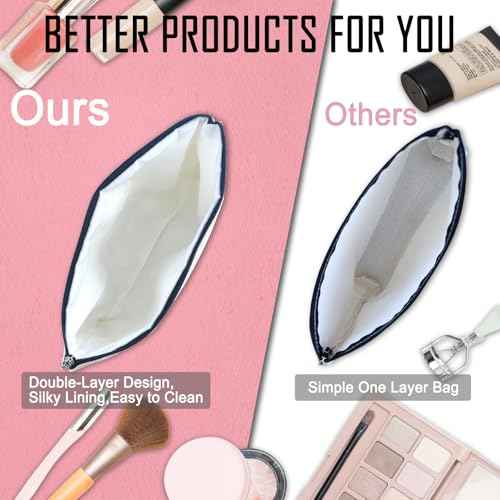 Letter A-Z Initial Personalized Makeup Bags, Birthday Gifts for Women, Monogrammed Gifts for Women Mom Sister Best Friend Bride Bridesmaid, Mothers Day, Christmas, Small Travel Cosmetic Bag (A)