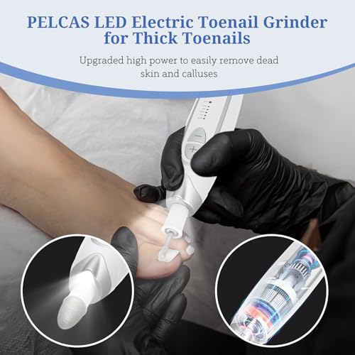 Electric Nail File Kit - Cordless Manicure & Pedicure with 5 Speeds & LED Light
