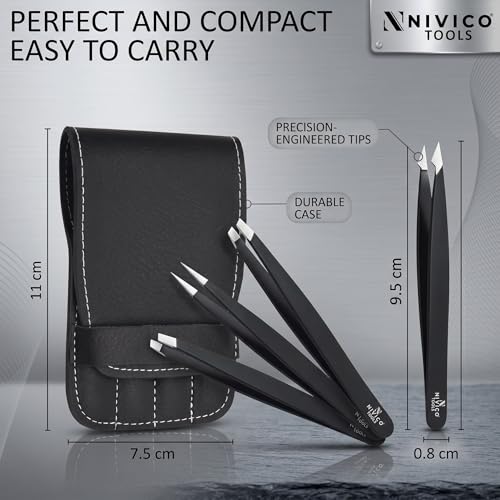 Professional Eyebrow Tweezers Set - Surgical-Grade Stainless Steel