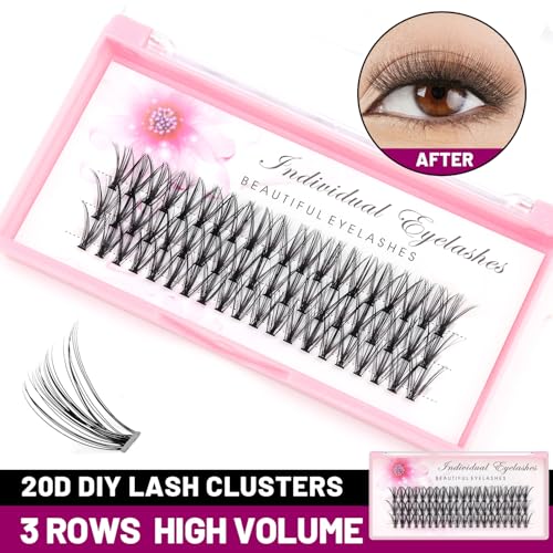 8/10/12/14/16/17/18/20mm 60pcs 20 Root Grafting Individual False Eyelashes Mink Natural Long Eye Lashes Cluster Extension Makeup Beauty Fake Eyelash (12mm)