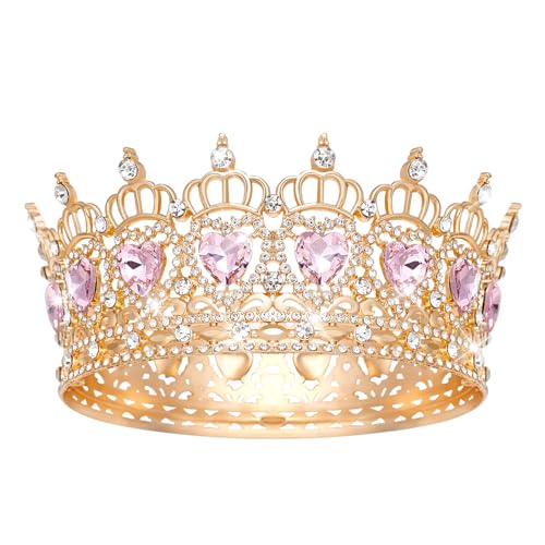 Queen Crown Wedding Rhinestone Heart Tiara for Bridal & Party Hair Accessories