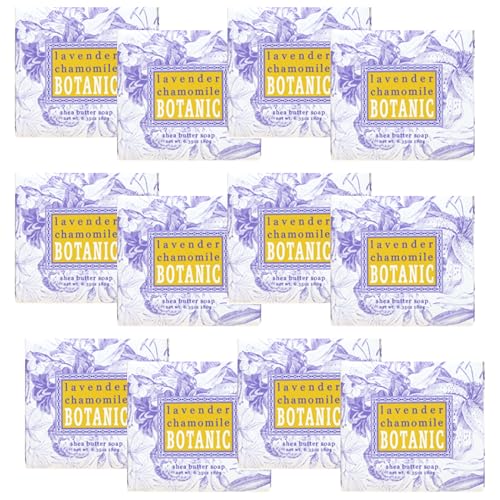 Greenwich Bay Mini Botanical Soap Bars 12 Pack 1.9 oz Each Individually Wrapped Guest Soaps for Airbnb, Spa, Travel, Bath Travel Size Bar Soap Set, Lavender Chamomile Calming Scent