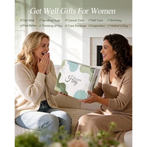 Coralogo Get Well Soon Gift Baskets for Women - Hug In a Box with Blanket, Thoughtful Self Care Gifts for Get Well Sympathy Relaxation Birthday Thinking of You, Spa Baskets For Women