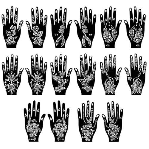 Henna Tattoo Stencil Kit - 165+ Designs, 23 Sheets, Reusable