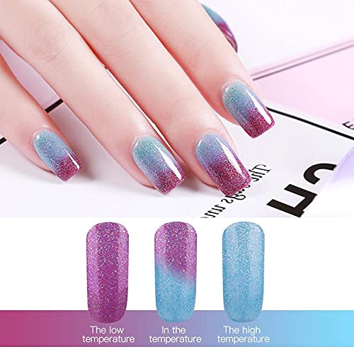 Omainy Gel Nail Polish 15ML,Color Changing Gel Nail Polish,Mood Changing Gel Nail Polish,Shellc Uv Gel Nail Polish,Temperature Color Changing Gel Polish With Gift Box