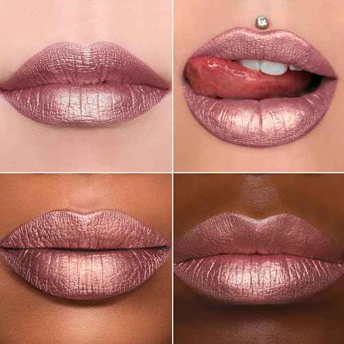 MAKI YIKA Metallic Pink Lipstick for Women Nude Lipsticks Long Lasting Shine Glitter Lipstick No Smudge No Transfer Liquid Lip Gloss (BR010 Sweet Sugar)