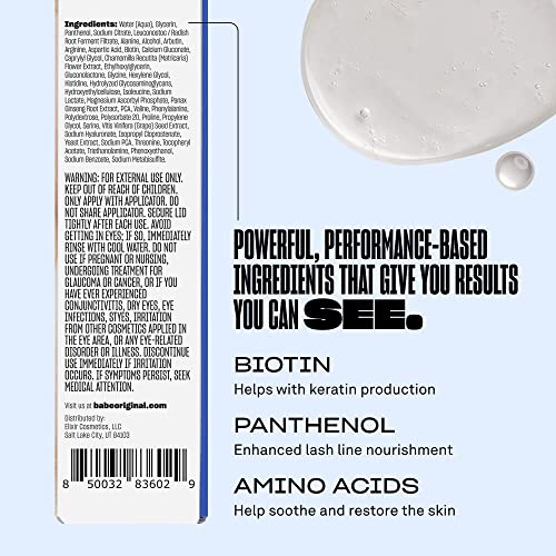 Babe Original Eyelash Serum for Natural, Fuller & Longer Looking Eyelashes - Lash Serum Hydrates Lashes for Lash, Brow & Lash Extensions - 4 ML