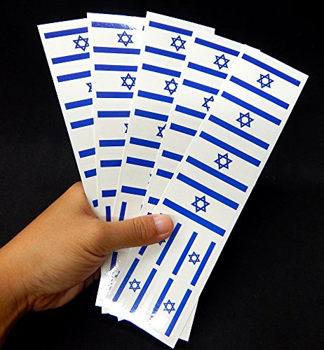 40 Israeli Flag Temporary Tattoos - Party Favors