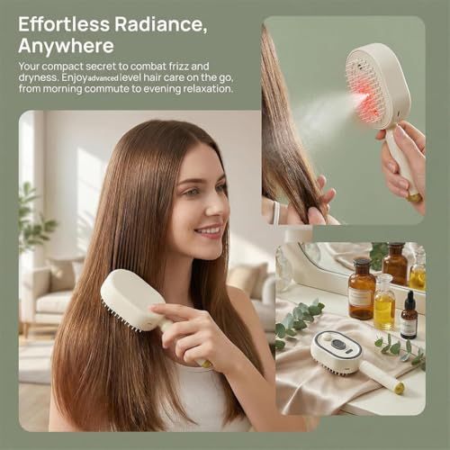 Electric Spray Hair Brush with Massage & Hydrating Mist - Rechargeable