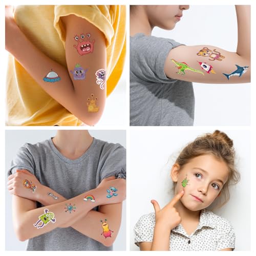 Temporary Tattoos for Kids, 60 Pcs Waterproof Stickers