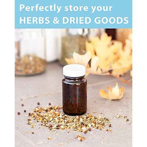 JUVITUS 2.5 oz Amber Glass Wide Mouth Packer Bottle with White Lid (24 Pack)