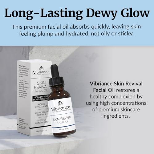 Vibriance Skin Revival Facial Oil - Natural Ingredients - Face Hydrating for Sensitive and Dry Types, with Vitamin E, Sea Buckthorn, Camellia, Squalane - Vegan, Paraben-Free