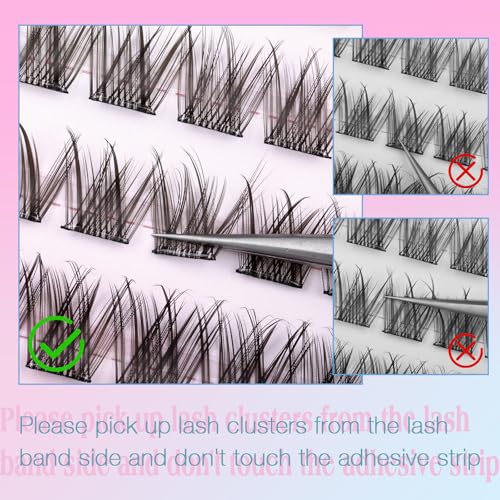 Self Adhesive Eyelashes Natural Self Adhesive Lash Clusters Pre glued Eyelash Clusters zanlufly No Glue Needed Lashes Wispy C-curly Cluster Eyelash extensions 10-16MM Individual Lashes