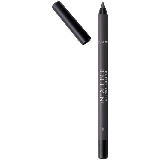 L'Oreal Paris Makeup Infallible Pro-Last Pencil Eyeliner, Waterproof and Smudge-Resistant, Glides on Easily to Create any Look, Grey, 0.042 oz.