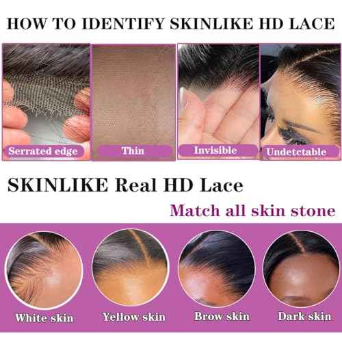 2x6 SKINLIKE Real HD Lace Closure Deep Parting Straight Human Hair 0.095mm Ultra-thin hd lace Closure Tiny knots Brazilian Virgin Human Hair Closure pre plucked with Natural Hairline, 14inch