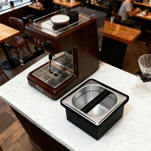 Stainless Steel Espresso Knock Box with Removable Bar