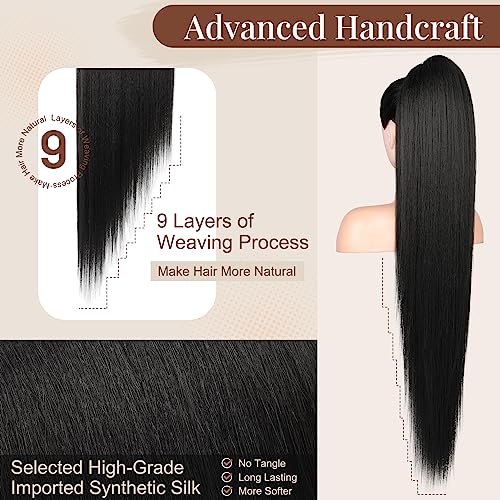 Flufymooz 36 Inch Drawstring Ponytail Extension Synthetic Hair
