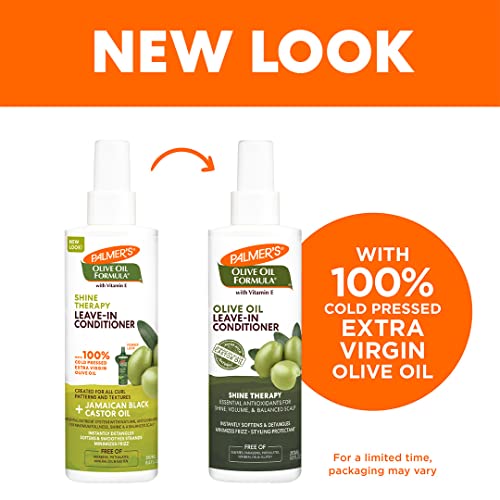 Palmer's Olive Oil Formula Leave In Conditioner Spray, Shine Therapy, Instantly Detangle, Soften and Smooth Textured and Curly Hair, 8.5 Ounces (Pack of 2)