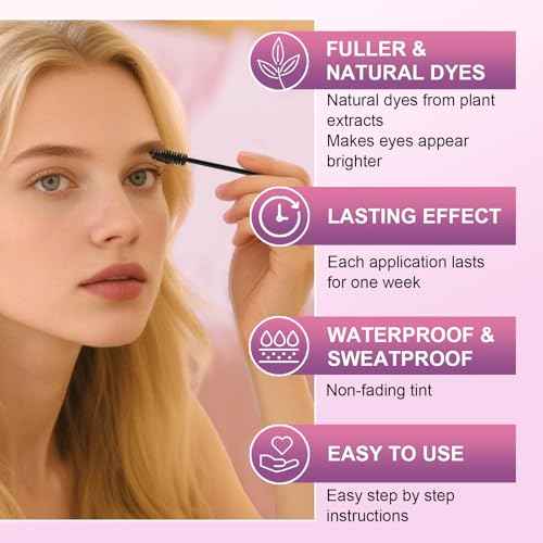 Eyelash & Eyebrow Color Kit, Professional Black Lash & Brow Color Kit, Instant Eyelash & Eyebrow Kit with Natural Bushy Effects, Easy to Use for Salon Home Use 7ml