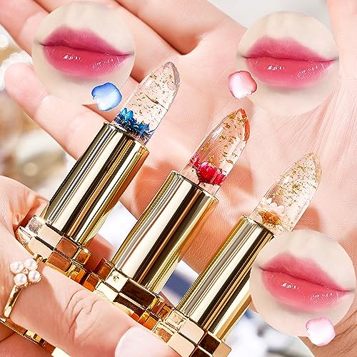 Flower Jelly Lipstick Set - Color Changing Moisturizer (Pack of 3)