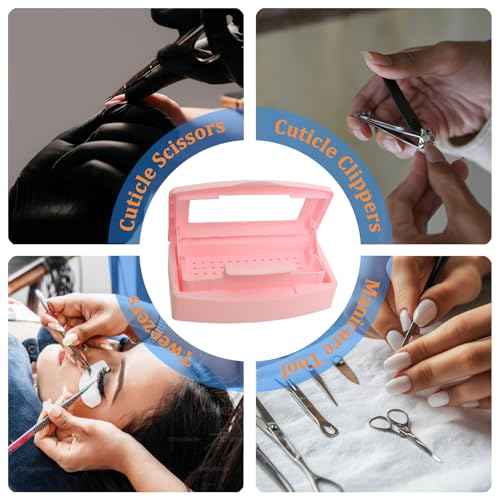 Nail Tool Sterilizer Box, Plastic Sterilization Tray for Tweezer, Eyelash Extensions, Hair Salon, Nail Implement for Esthetician