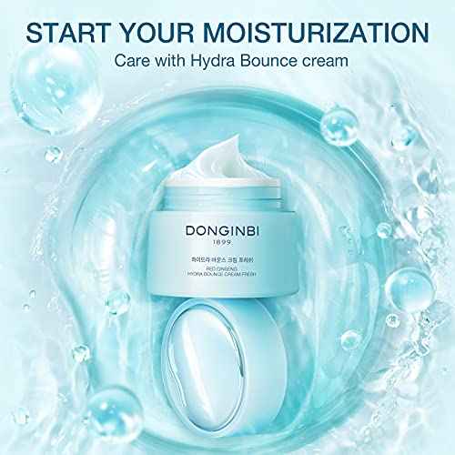 Donginbi Red Ginseng Hydra Bounce Cream Fresh - Firming Cream with Korean Red Ginseng and Hyaluronic Acid, Face Moisturizer for Dry Skin, Korean Skin Care Gifts for Women, 0.84 oz / 25 ml