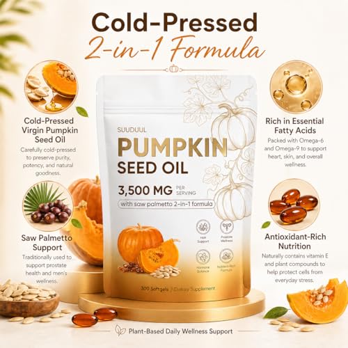 Saw Palmetto & Pumpkin Seed Oil Softgels – 300 Count