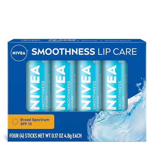 NIVEA Smoothness Lip Balm SPF 15 Sunscreen, Pack of 4