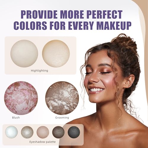 9-Color Baked Makeup Palette - 4 in 1 Face & Eye Palette