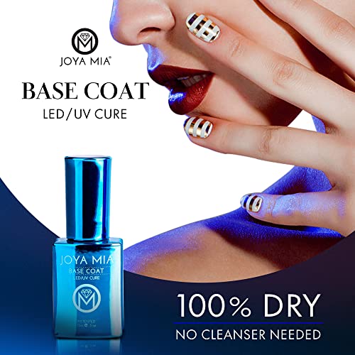 JOYA MIA - Base Coat Gel Polish, Gel Base Coat for Acrylic & Gel Nails, Super Adhesive Base Coat Gel Nail Polish, Soak Off Gel Polish for Professional & DIY Manicure, 15 mL