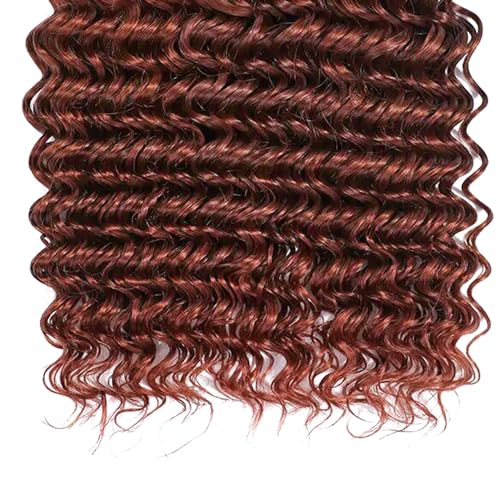 Copper Red Deep Wave Human Hair Bundles 26 28 30 Inch