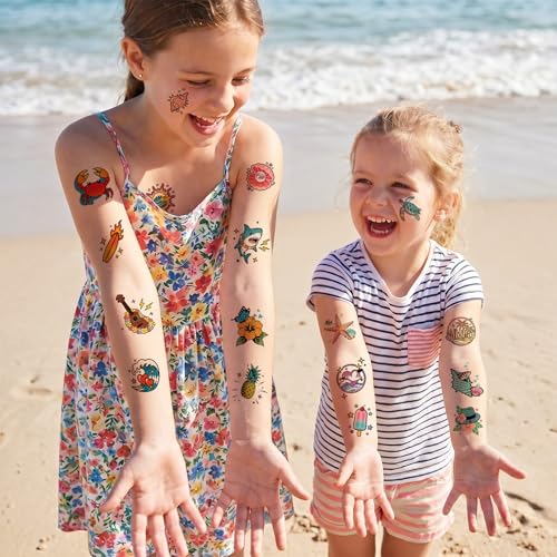 108 PCS Glitter Hawaiian Tattoos – Waterproof Summer Party Fun