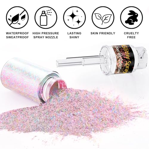 Hair and Body Glitter Spray - Ultra Fine Holographic Sparkle