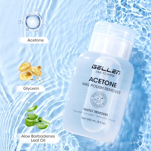GELLEN 3-in-1 Acetone Gel Nail Polish Remover with Pump Head - 8 oz