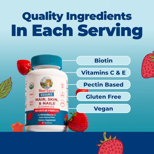 MARYRUTH'S Organic Hair Skin & Nails Biotin Gummies 60ct