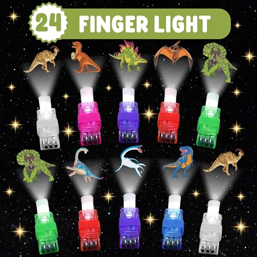 72 Pc Dinosaur Party Favors Set - LED Lights & Tattoos