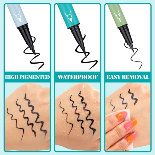 UCANBE 3-Piece Black Liquid Eyeliner Kit - Waterproof 24Hr