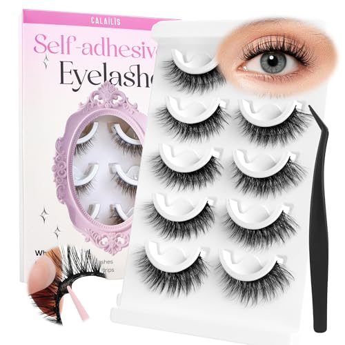 Self-Adhesive False Eyelashes - 5 Pairs Reusable Cat Eye Lashes