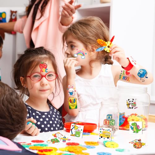 Back to School Temporary Tattoos - 80pcs Doodle Design