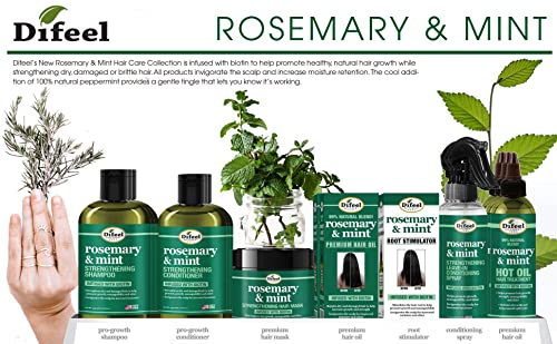 Difeel Rosemary Mint Hair Oil with Biotin - 8 oz Hair Growth Oil
