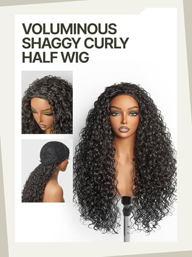 Frodio Curly Half Wig 26" Glueless Human Hair Blend
