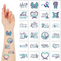 Suicide Prevention Awareness Temporary Tattoos 240pc Glitter Teal