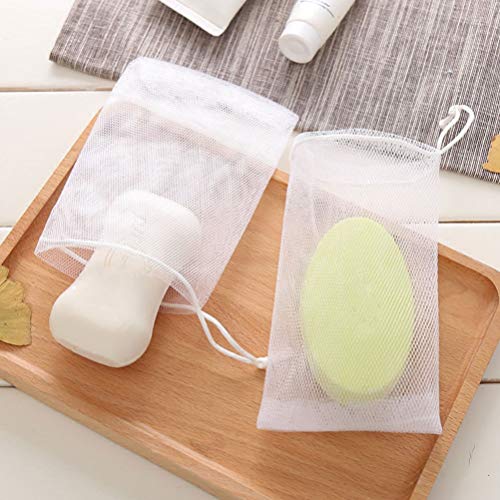 Foaming Soap Net Pouch 50pcs Mesh Bags for Bath & Body Cleaning