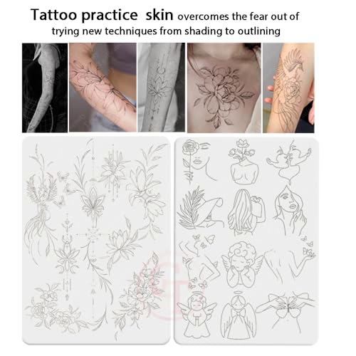 Tattoo Practice Skin Pad 2pcs Double Sided Silicone