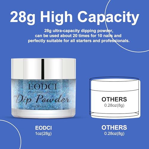 Chameleon Blue Nail Dip Powder - 1 oz Long-Lasting Shimmer Finish