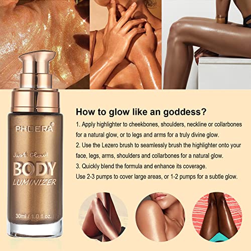 Lezero Body Shimmer Oil - Bronze Glow Luminizer, 1oz