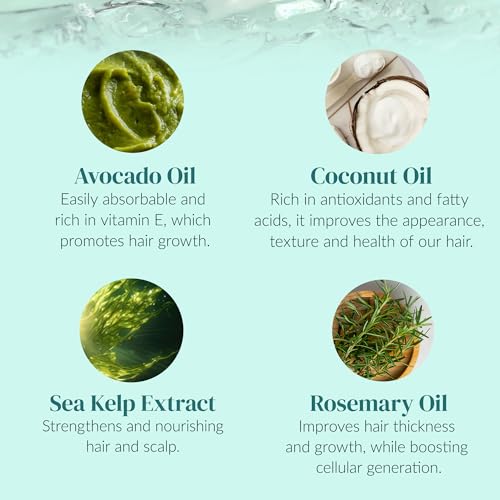 Kerotin Hair Growth Shampoo & Conditioner Set with Rosemary Oil & Biotin - Natural, Sulfate-Free, Made in USA