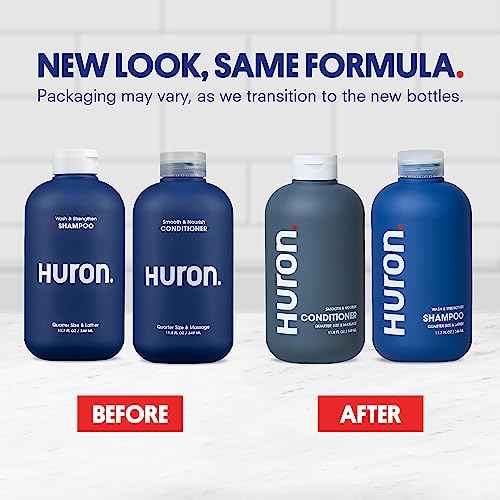 Huron Hair Duo | Nourishing Shampoo & Conditioner Set for Men | Cleanse, Strengthen & Hydrate | Sulfate-Free, Paraben-Free, Vegan | Designed for Daily Use on All Hair Types (2 Pack)