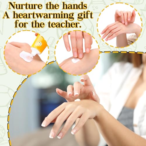 Leelosp 60 Pcs Teacher Appreciation Gift - Pencil Design Hand Cream Bulk Mini Travel Size Moisturizing Hand Lotion for Women Teacher Appreciation Week Graduation Party Favors, 10 Natural Fragrances